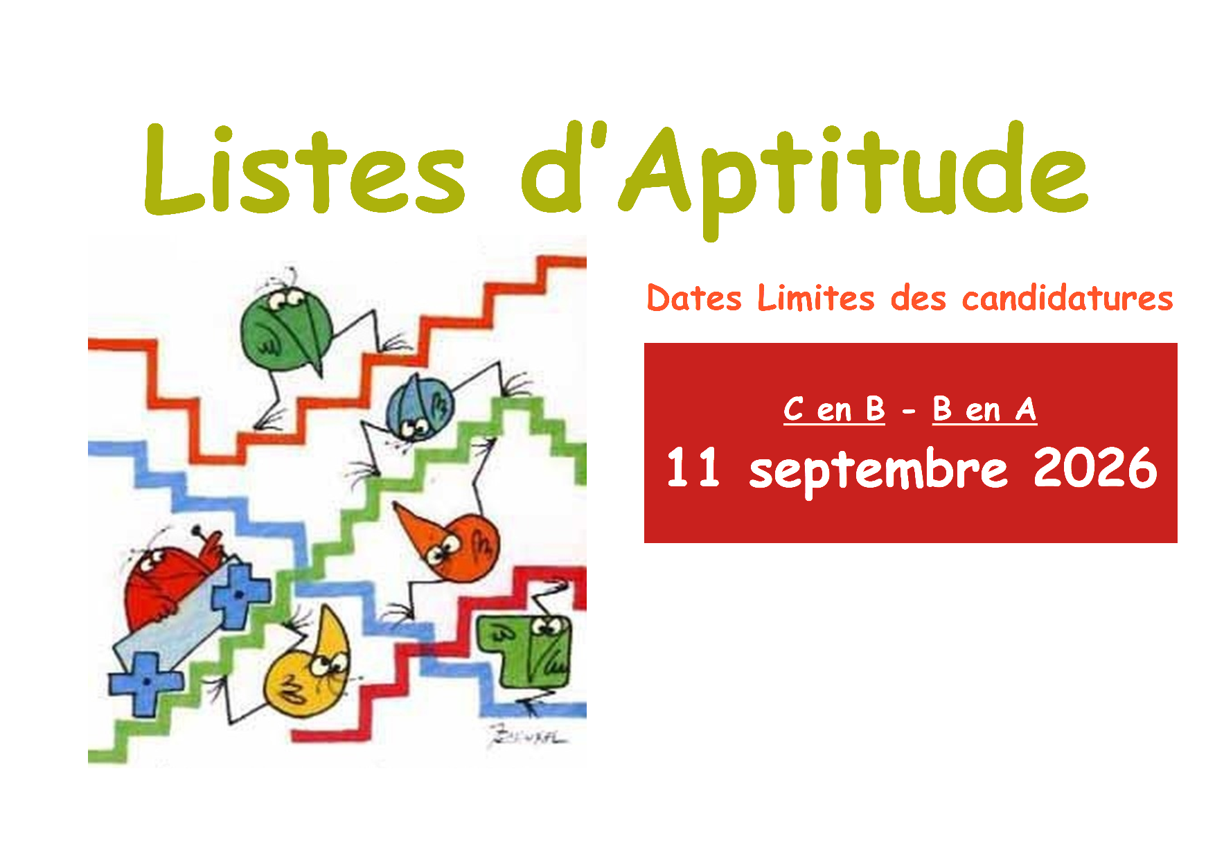 affiche liste d'aptitude